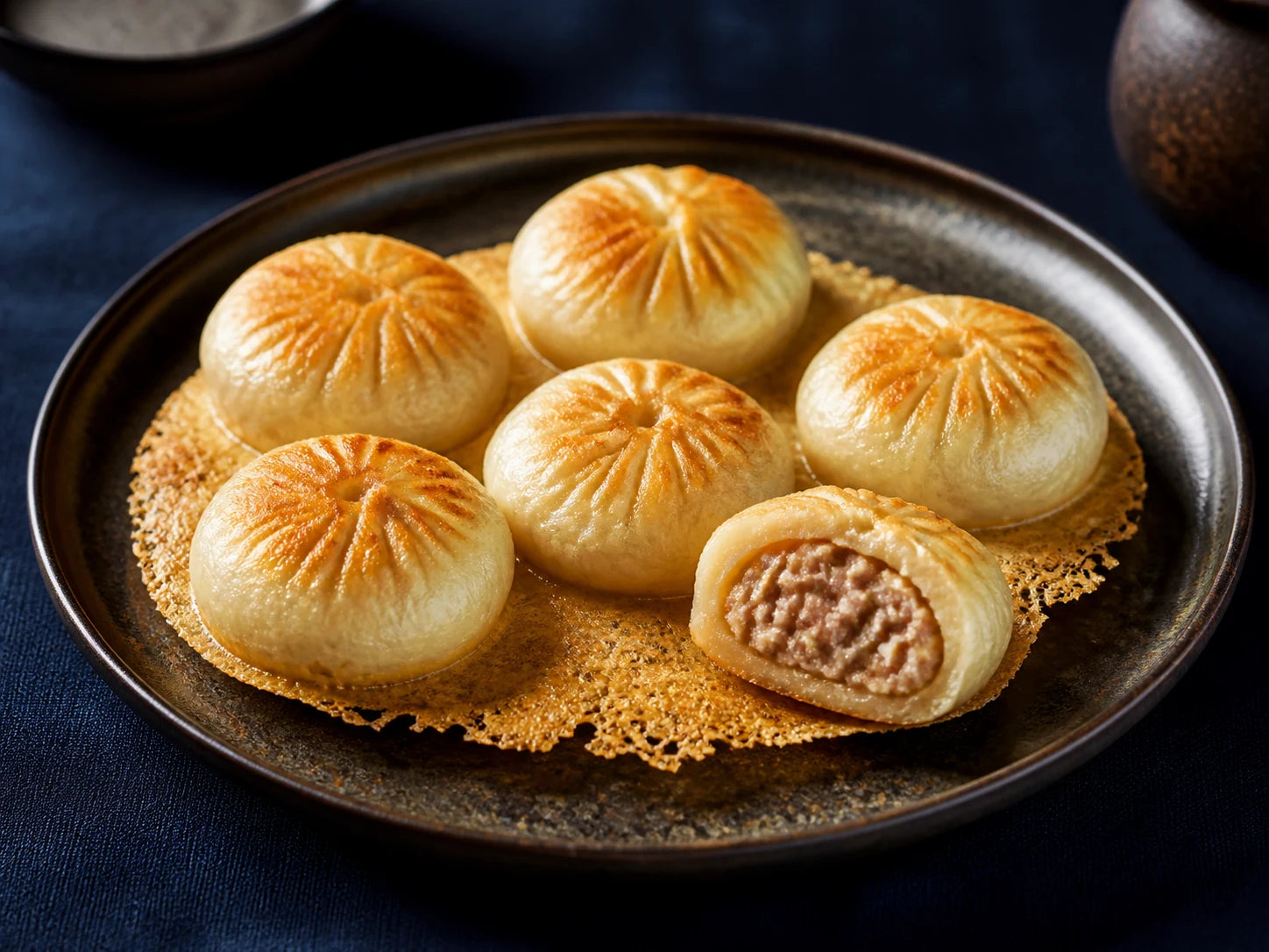 Crispy-Skirt Pan-Fried Pork Buns
